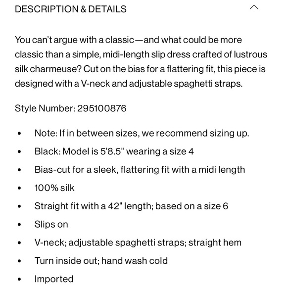 Club Monaco 100% silk dress black midi slit - Picture 8 of 8